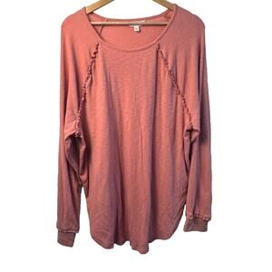 LC Lauren Conrad Pink Ruffle Long Sleeve Top Women’s XL